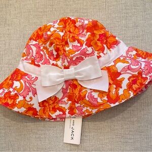 Janie and Jack Floral Sun Hat with White Bow